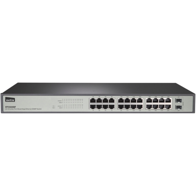 Netis 22GE+2 Combo-Port Gigabit Ethernet SNMP Switch ST3324GF