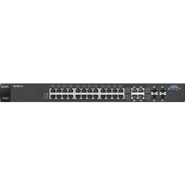 ZyXEL 24-Port FE L2 Switch with Four GbE Combo Ports MES3500-24DC