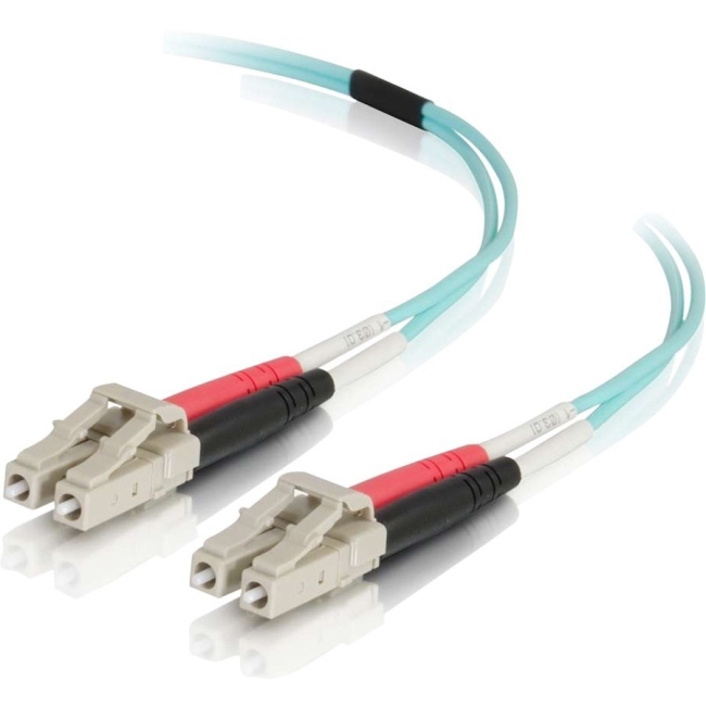 C2G 0.5m LC-LC 50/125 OM4 Duplex Multimode PVC Fiber Optic Cable - Aqua 01136