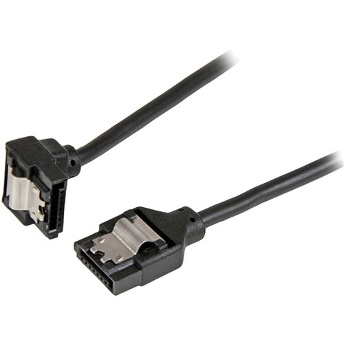 StarTech.com 12in Latching Round SATA to Right Angle SATA Serial ATA Cable LSATARND12R1