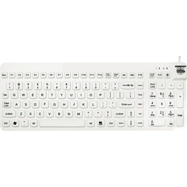 Man & Machine Premium Full Size Waterproof Disinfectable Keyboard RCLP/BKL/W5