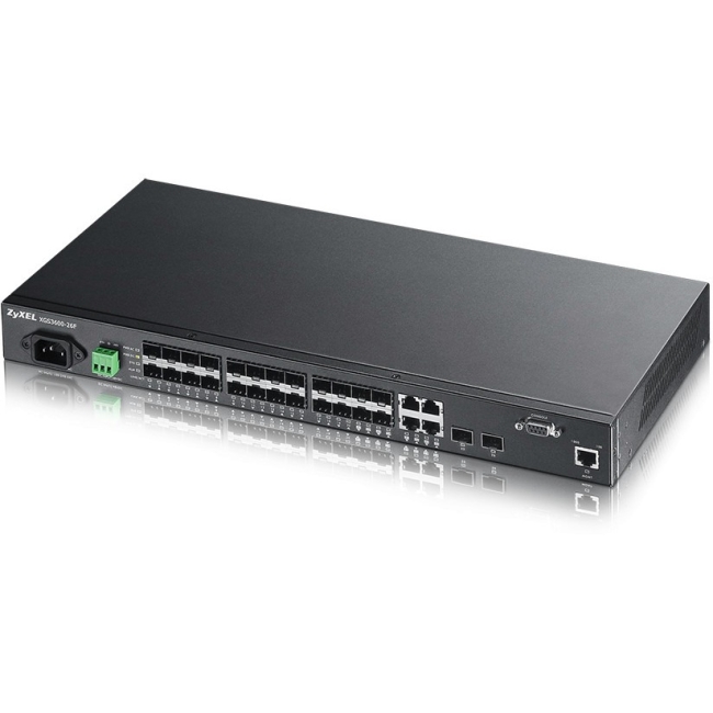 ZyXEL 20-Port GbE Fiber L2 Switch with Four GbE Combo Ports and Two 10G Fiber Ports XGS3600-26F