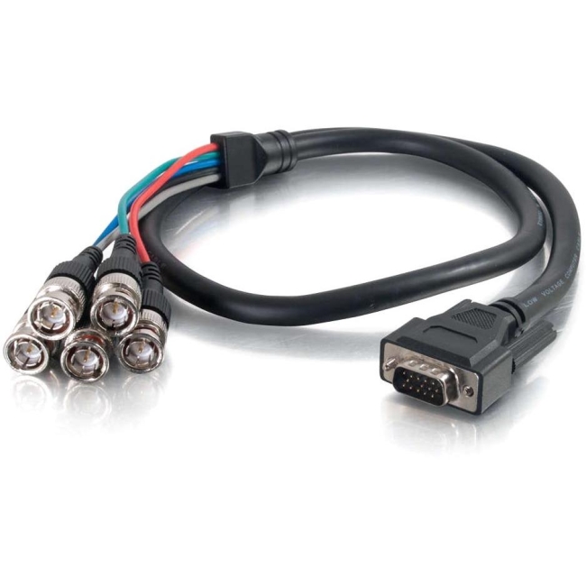 C2G 3ft Premium HD15 Male to RGBHV (5-BNC) Male Video Cable 02573