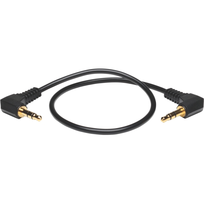Tripp Lite 3.5mm Mini Stereo Audio Cable with two Right Angle plugs (M/M) 1-ft. P312-001-2RA