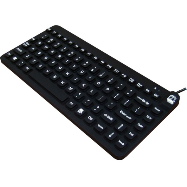 Man & Machine Premium Waterproof Disinfectable Silent 12" Keyboard SCLP/MAG/BKL/B5