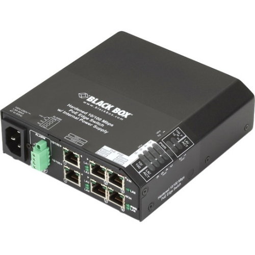 Black Box Hardened PoE PSE Switch, (6) 10/100 RJ-45, AC Powered LPH240A-H