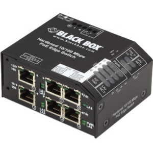 Black Box Hardened PoE PSE Switch, (6) 10/100 RJ-45, -48 VDC LPH240A-H-48