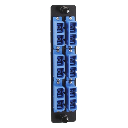 Black Box High-Density Adapter Panel, Ceramic Sleeves, (6) SC Duplex Pairs, Blue JPM461C