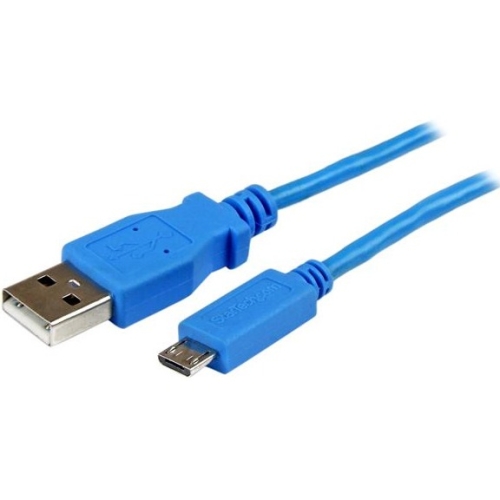 StarTech.com 1m Blue Mobile Charge Sync Micro USB Cable - A to Micro B USBAUB1MBL