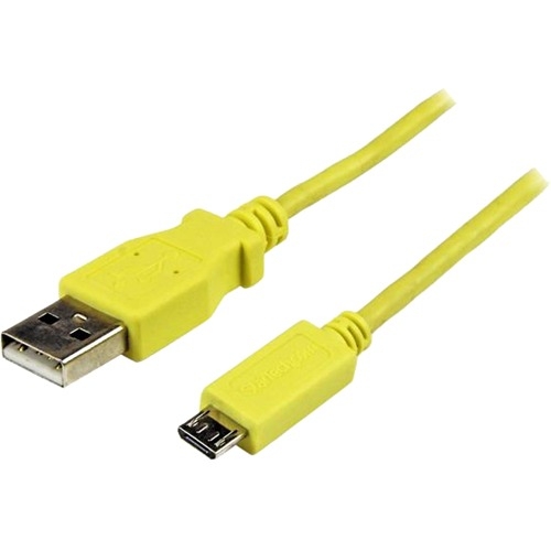 StarTech.com 1m Yellow Mobile Charge Sync Micro USB Cable - A to Micro B USBAUB1MYL
