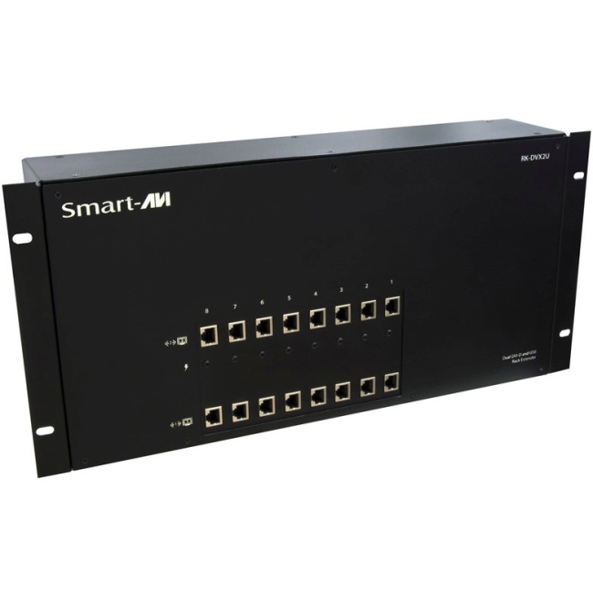 SmartAVI Powered Rack/Chassis with DVI/Audio/USB CAT5 Transmitter, 8 Card Package RK-DVX2U-A-TX8S RK-DVX2U-A