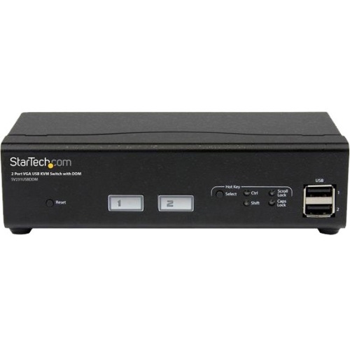 StarTech.com 2 Port USB VGA KVM Switch with DDM Fast Switching Technology and Cables SV231USBDDM