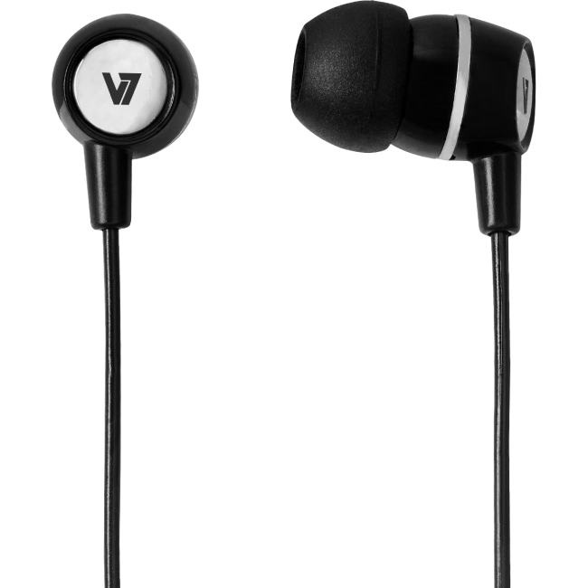 V7 Stereo Earbuds with Inline Microphone HA110-BLK-12NB
