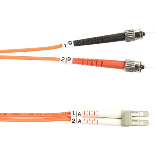 Black Box 50-Micron Multimode Fiber Optic Value Patch Cable, Duplex, Zipcord FO50-005M-STLC