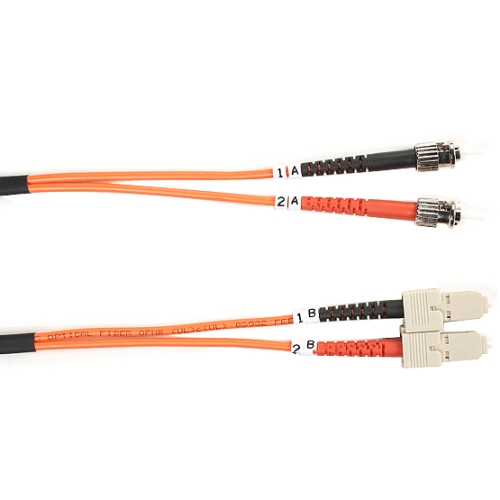 Black Box 62.5-Micron Multimode Value Line Patch Cable, ST-SC, 1-m (3.2-ft.) FO625-001M-STSC