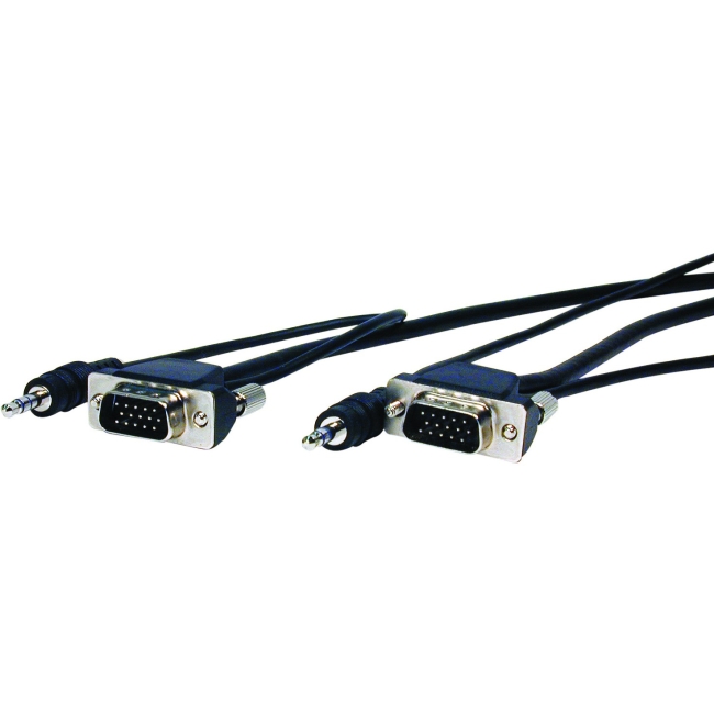 Comprehensive MicroFlex Pro AV/IT VGA HD15 Plug to Plug with Audio Cable 12ft MVGA15P-P-12HR/A