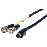 Comprehensive Pro AV/IT Series S-Video 4 pin Plug to 2 BNC Plugs Breakout Cable 6ft S4P-YC-6HR