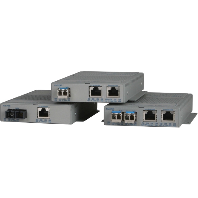 Omnitron Gigabit Media Converter Power over Ethernet (PoE/PoE+) 9419-0-21 9419-0-x