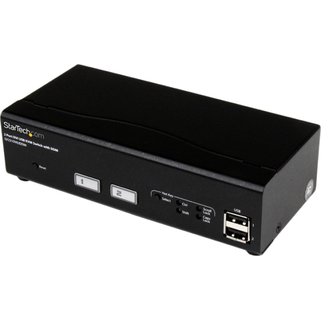 StarTech.com 2 Port USB DVI KVM Switch with DDM Fast Switching Technology and Cables SV231DVIUDDM