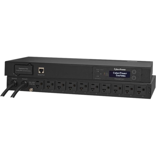 CyberPower Metered ATS PDU 120V 20A 1U 10-Outlets (2) L5-20P PDU20MT10AT