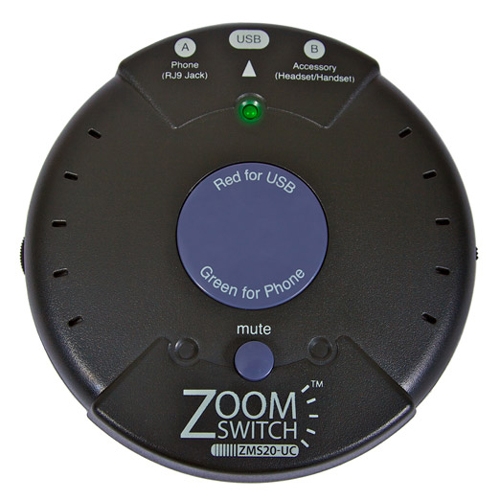 ZoomSwitch Headset Adapter for Phone and PC with Vol. and Mute ZMS20-UC