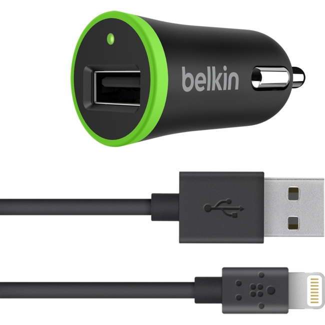 Belkin BOOST↑UP Car Charger with ChargeSync Cable(12 watt/2.4 Amp) F8J121BT04-BLK