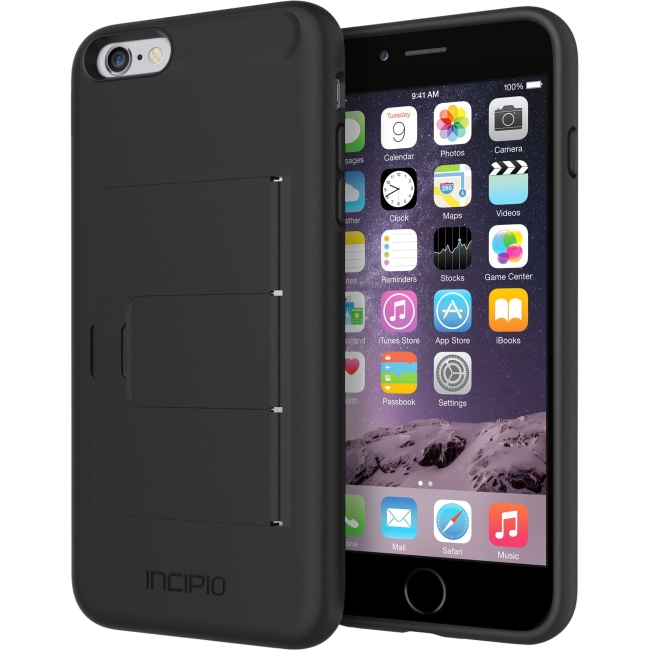 Incipio Stowaway [Advance] Credit Card Case with Integrated Stand for iPhone 6 Plus IPH-1201-BLK