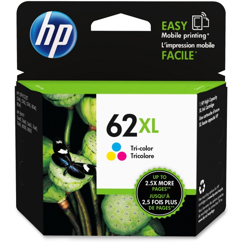 HP High Yield Tri-color Original Ink Cartridge C2P07AN#140 62XL