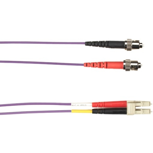 Black Box 5-m, ST-LC, 50-Micron, Multimode, Plenum, Violet Fiber Optic Cable FOCMP50-005M-STLC-VT