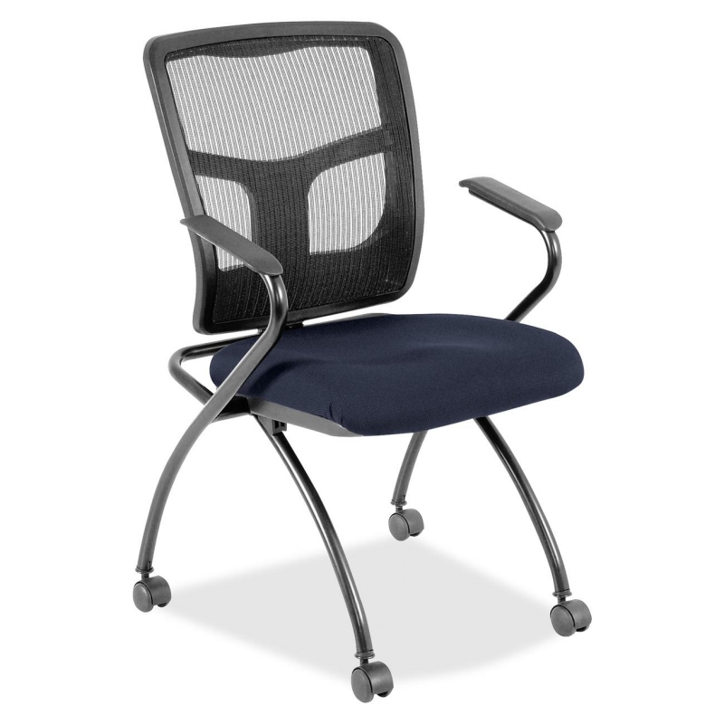 Lorell Mesh Back Fabric Seat Nesting Chairs 8437401 LLR8437401
