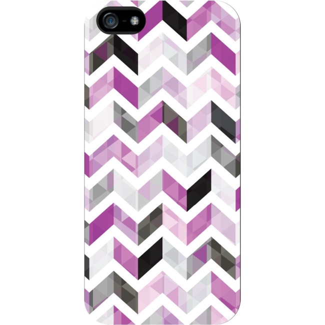 OTM iPhone 5 White Glossy Case Ziggy Collection, Purple IP5V1WG-ZGY-03