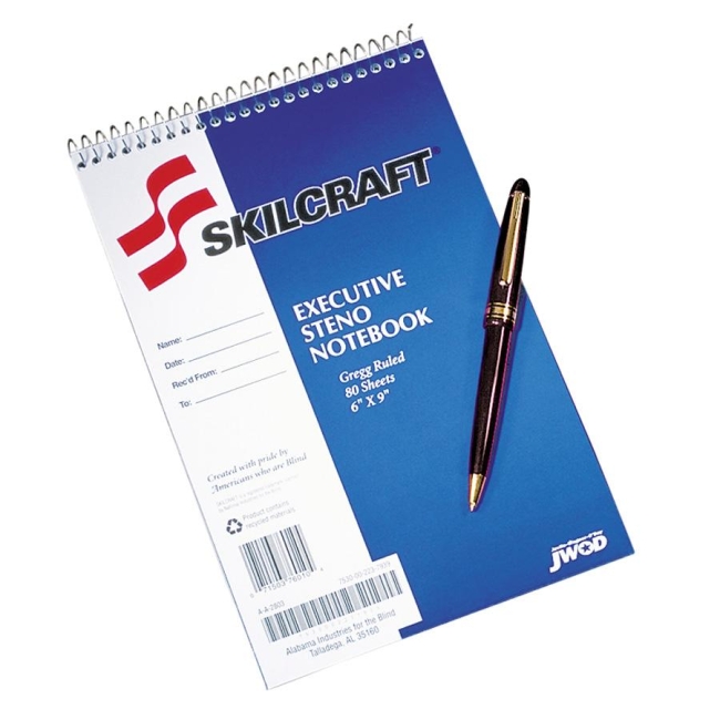 SKILCRAFT Gregg Ruled Stenographer Notebook 7530-00-223-7939 NSN2237939