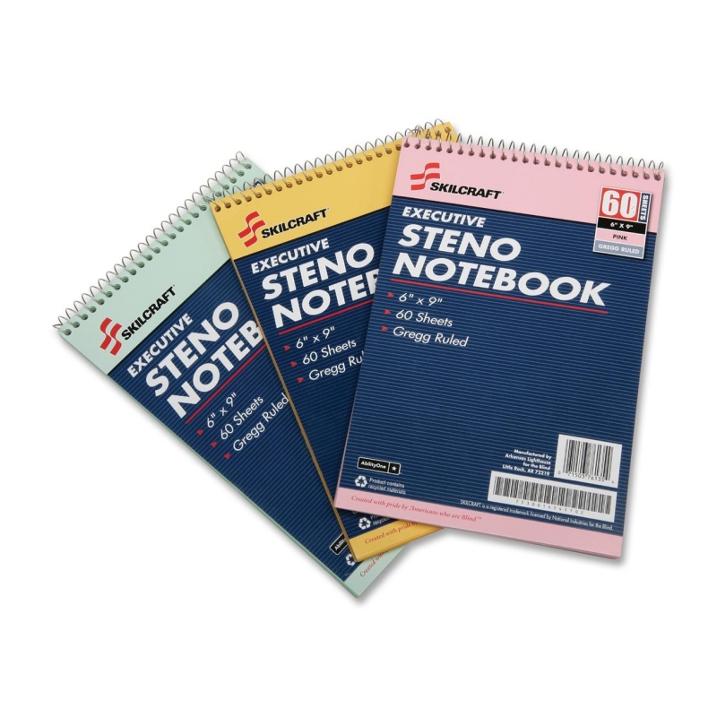 SKILCRAFT Gregg Style Rainbow Steno Notebook 7530-01-454-5702 NSN4545702