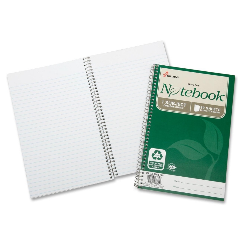 SKILCRAFT Single-subject Spiral Notebook 7530016002017 NSN6002017