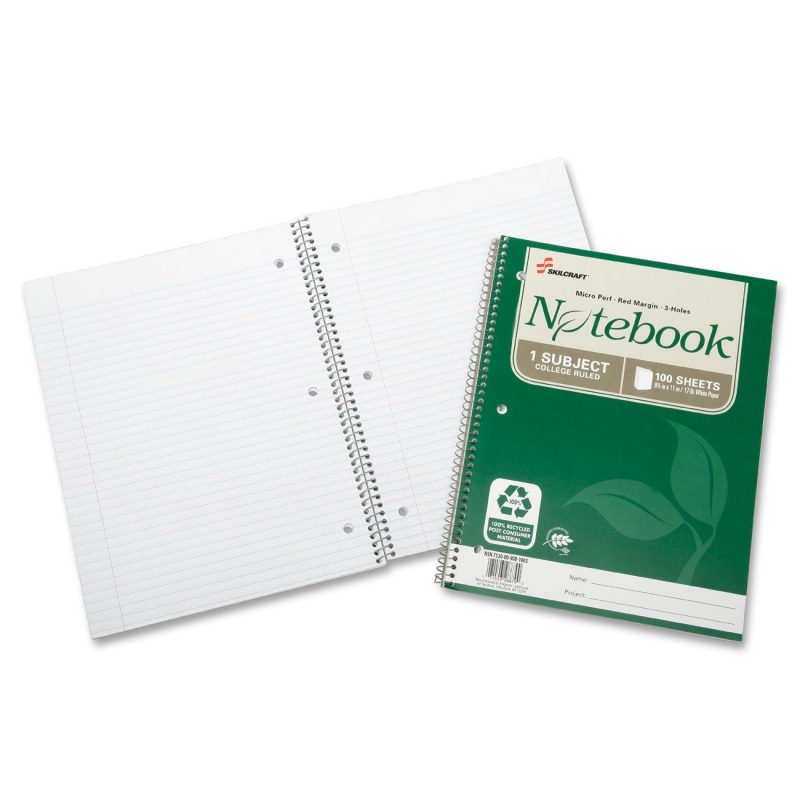 SKILCRAFT Single-Subject Spiralbound Notebook 7530016002025 NSN6002025