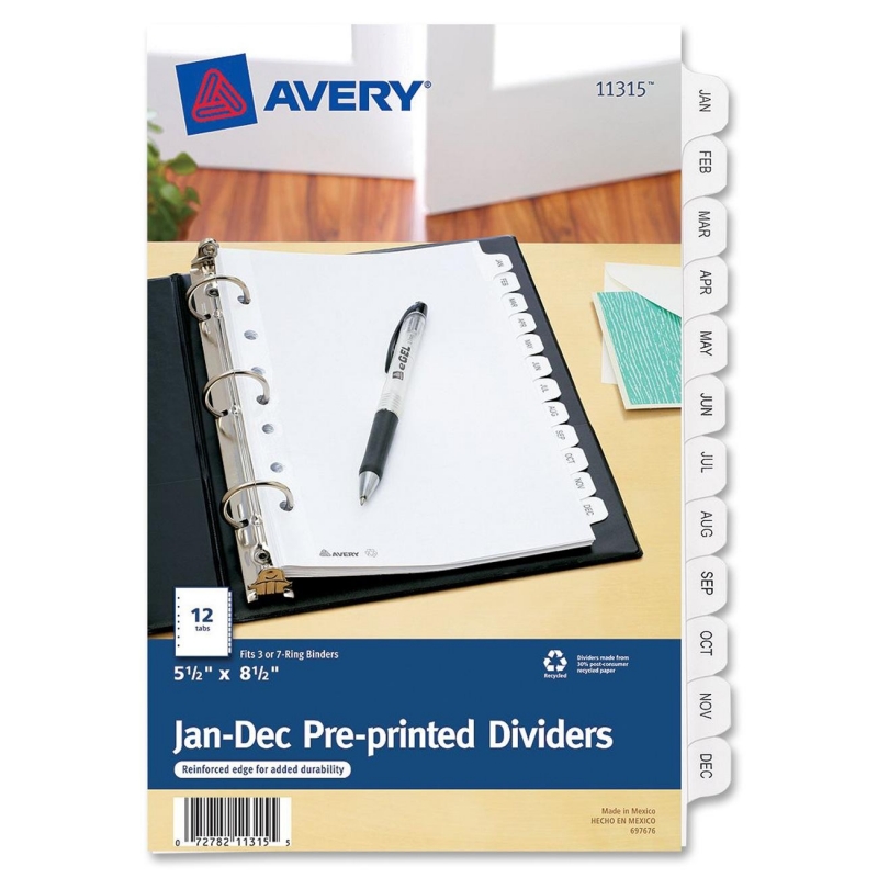 Avery Preprinted Monthly Tab Divider 11315 AVE11315