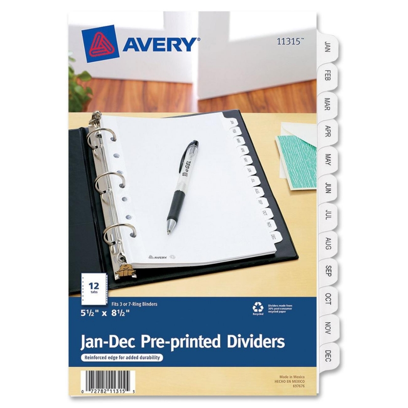 Avery Preprinted Monthly Tab Divider 11315 AVE11315