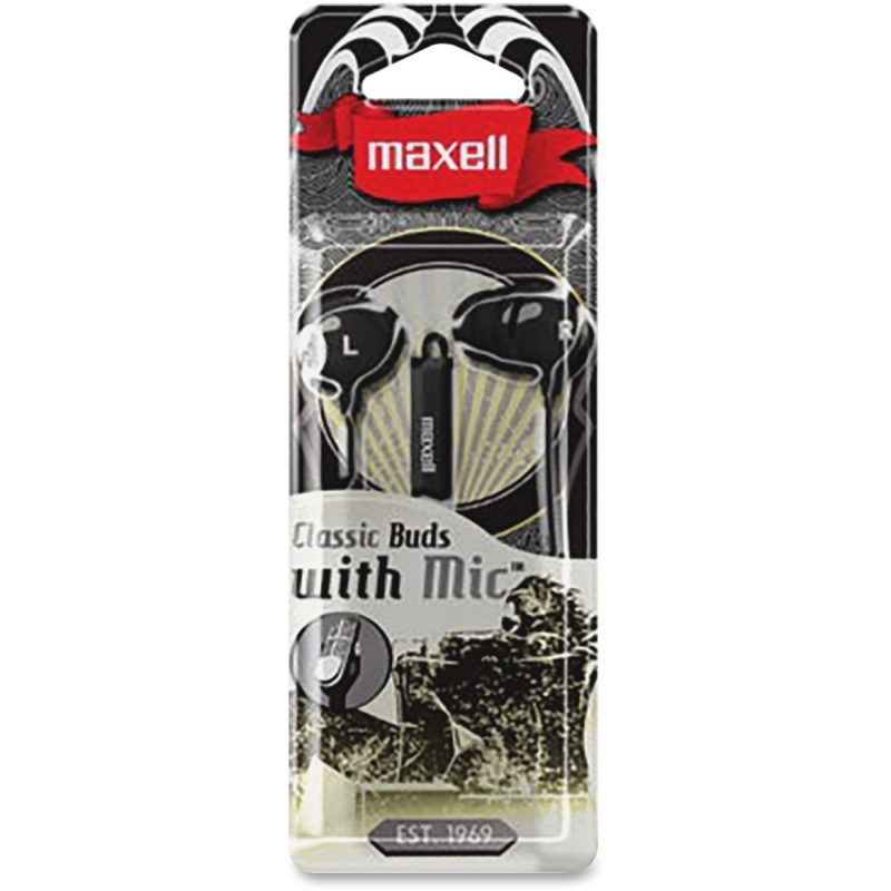 Maxell Classic Earbud with Mic Black 196131 CEB-B
