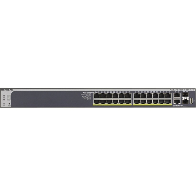 Netgear 28 PoE+ Port Gigabit Stackable Smart Switch GS728TXP-100NES S3300-28X-PoE+