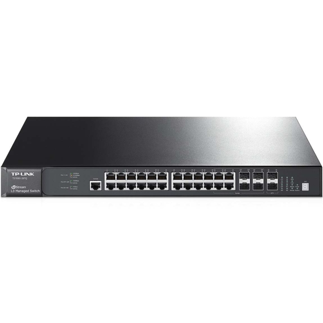 TP-LINK JetStream 28-Port Gigabit Stackable L3 Managed Switch T3700G-28TQ