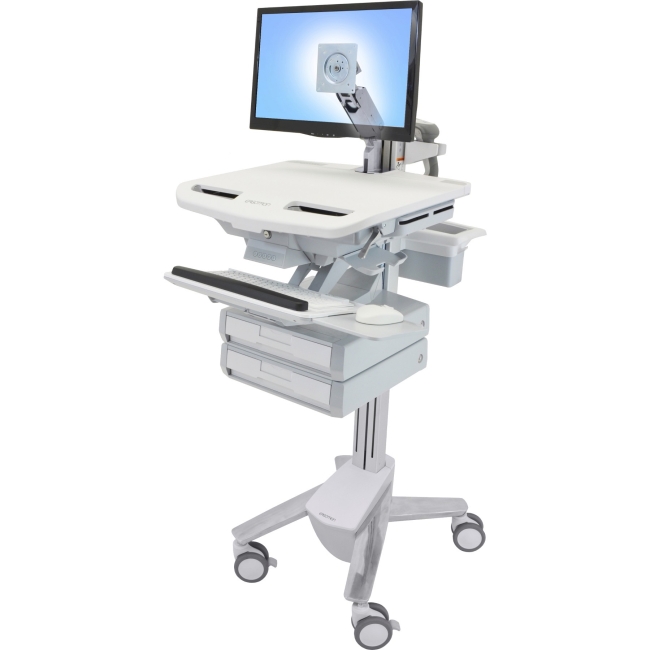 Ergotron StyleView Cart with LCD Arm, 2 Drawers SV43-1220-0 SV43