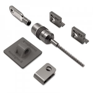 Kensington Desktop and Peripherals Locking Kit, 8ft Steel Cable, Two Keys KMW64615 K64615US