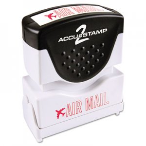 ACCUSTAMP2 Pre-Inked Shutter Stamp with Microban, Red, AIR MAIL, 1 5/8 x 1/2 COS035593 035593