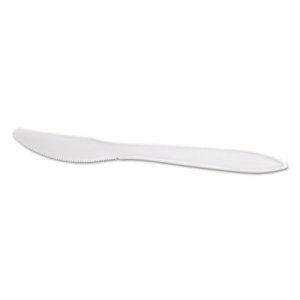 GEN Wrapped Mediumweight Cutlery, Knives, White, 6 1/4", 1000/Carton GENMWKIW