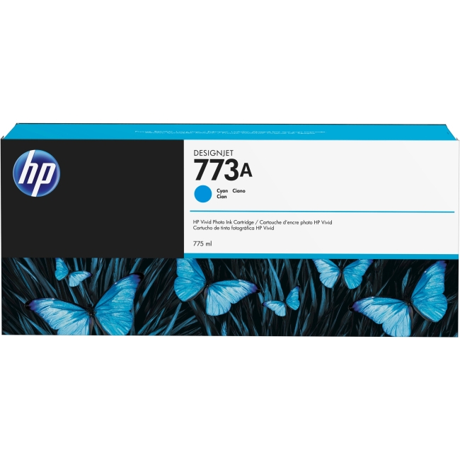 HP 775-ml Cyan Designjet Ink Cartridge C1Q26A 773A