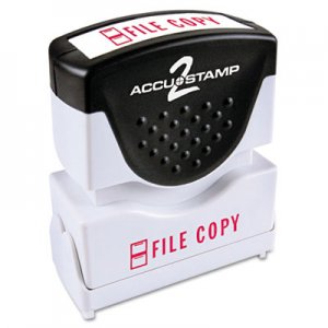 ACCUSTAMP2 Pre-Inked Shutter Stamp with Microban, Red, FILE COPY, 1 5/8 x 1/2 COS035596 035596