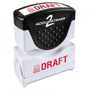 ACCUSTAMP2 Pre-Inked Shutter Stamp with Microban, Red, DRAFT, 1 5/8 x 1/2 COS035585 035585