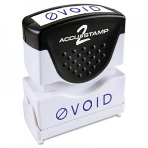 ACCUSTAMP2 Pre-Inked Shutter Stamp with Microban, Blue, VOID, 1 5/8 x 1/2 COS035584 035584