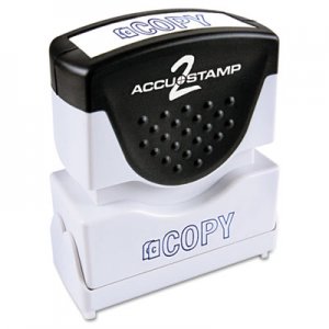 ACCUSTAMP2 Pre-Inked Shutter Stamp with Microban, Blue, COPY, 1 5/8 x 1/2 COS035581 035581