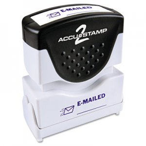 ACCUSTAMP2 Pre-Inked Shutter Stamp with Microban, Blue, EMAILED, 1 5/8 x 1/2 COS035577 035577